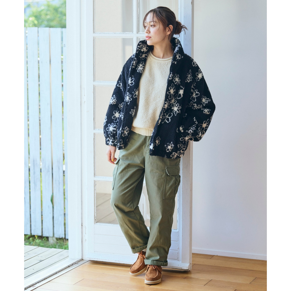 暖かスタンドボアブルゾン 大きいサイズ15