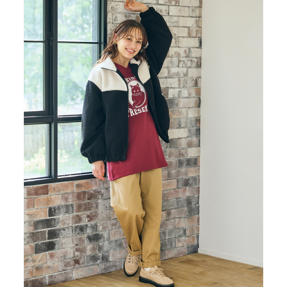 暖かスタンドボアブルゾン 大きいサイズ19