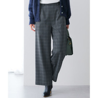 【あったか裏起毛】ウール調ストレッチワイドパンツ（しわになりにくい・保温性） 大きいサイズ