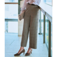 【あったか裏起毛】ウール調ストレッチワイドパンツ（しわになりにくい・保温性） 大きいサイズ