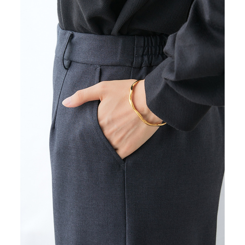 【あったか裏起毛】ウール調ストレッチワイドパンツ(しわになりにくい・保温性) 大きいサイズ25