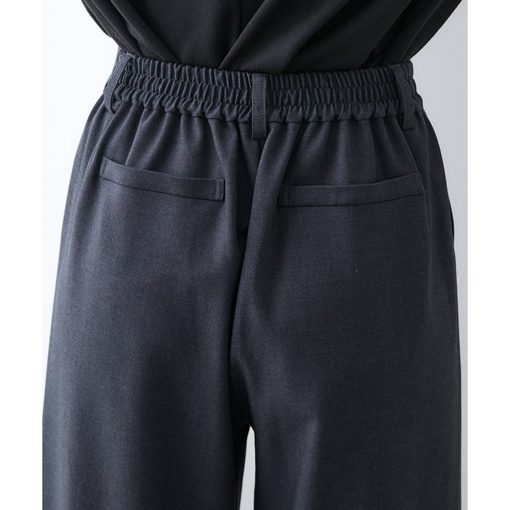 【あったか裏起毛】ウール調ストレッチワイドパンツ(しわになりにくい・保温性) 大きいサイズ26