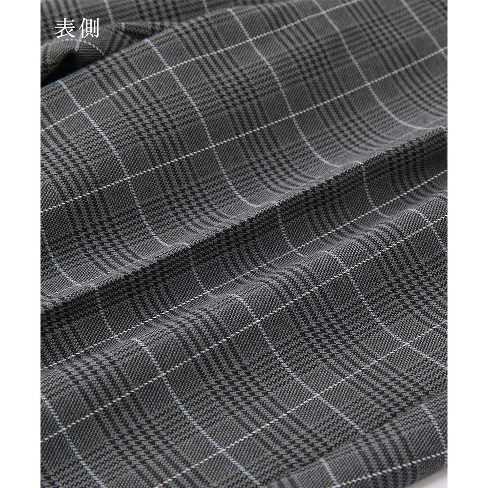 【あったか裏起毛】ウール調ストレッチワイドパンツ(しわになりにくい・保温性) 大きいサイズ28