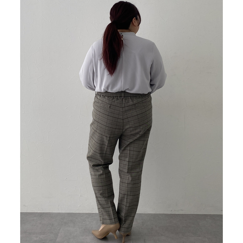 【あったか裏起毛】ウール調ストレッチテーパードパンツ(しわになりにくい・保温性) 大きいサイズ19