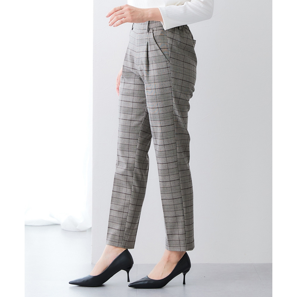 【あったか裏起毛】ウール調ストレッチテーパードパンツ(しわになりにくい・保温性) 大きいサイズ21