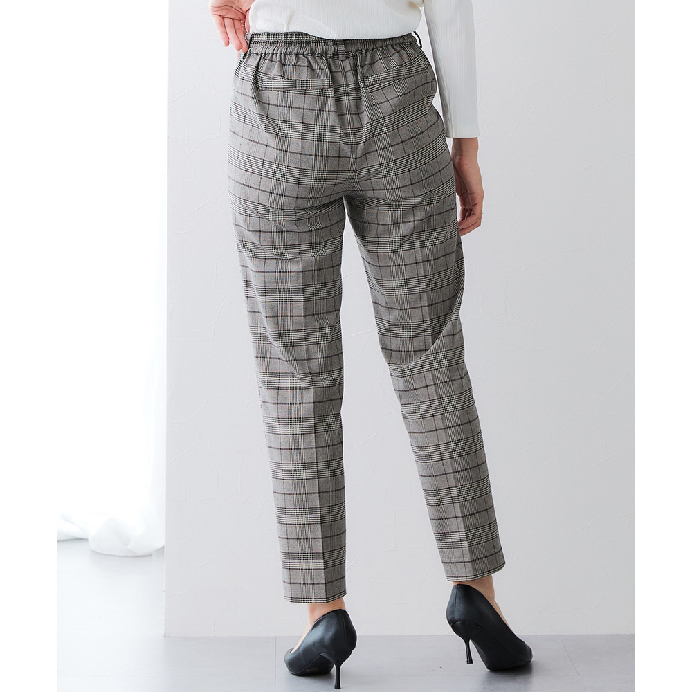 【あったか裏起毛】ウール調ストレッチテーパードパンツ(しわになりにくい・保温性) 大きいサイズ22