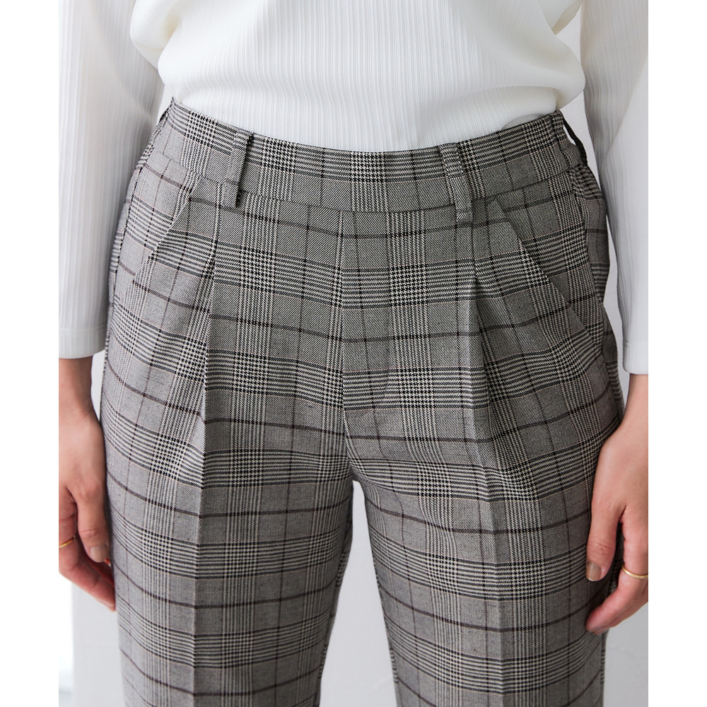 【あったか裏起毛】ウール調ストレッチテーパードパンツ(しわになりにくい・保温性) 大きいサイズ23