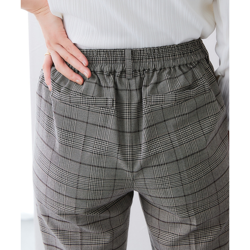 【あったか裏起毛】ウール調ストレッチテーパードパンツ(しわになりにくい・保温性) 大きいサイズ25