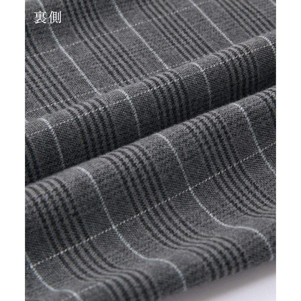 【あったか裏起毛】ウール調ストレッチテーパードパンツ(しわになりにくい・保温性) 大きいサイズ28