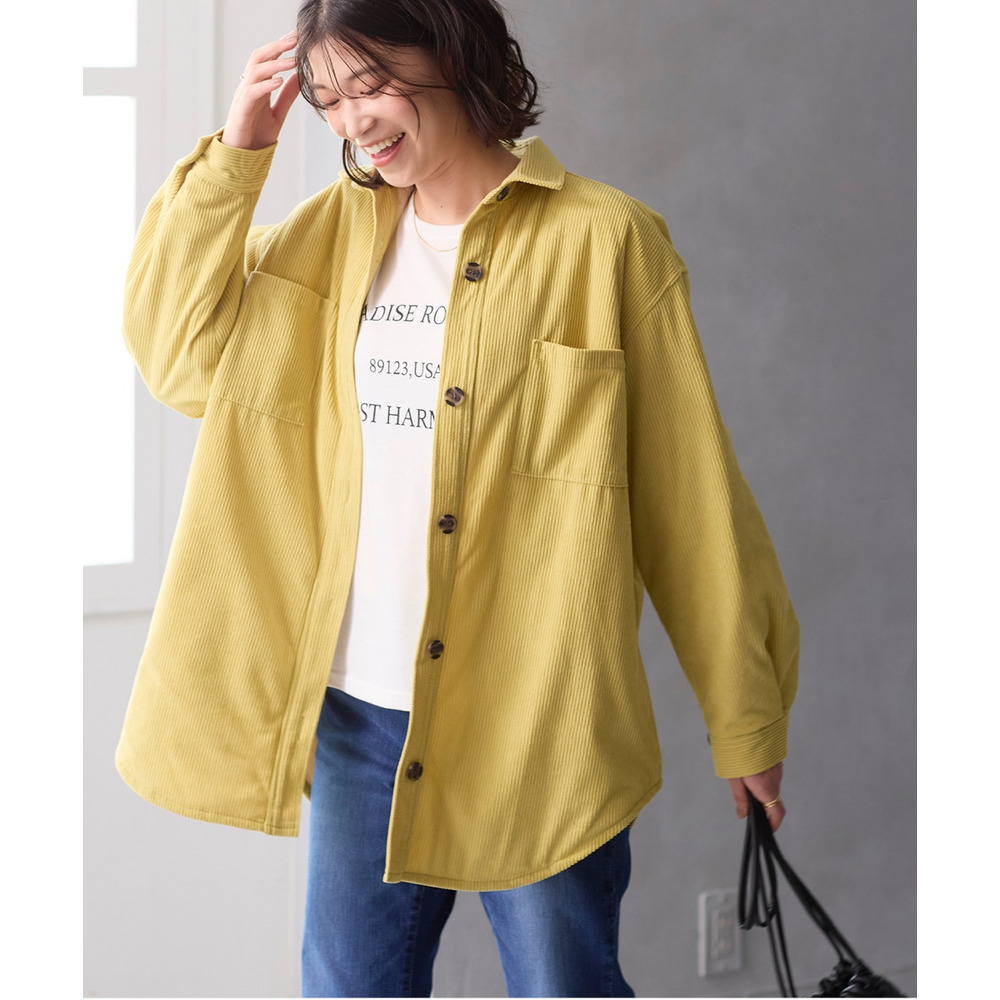 中わた入りシャツジャケット 大きいサイズ1