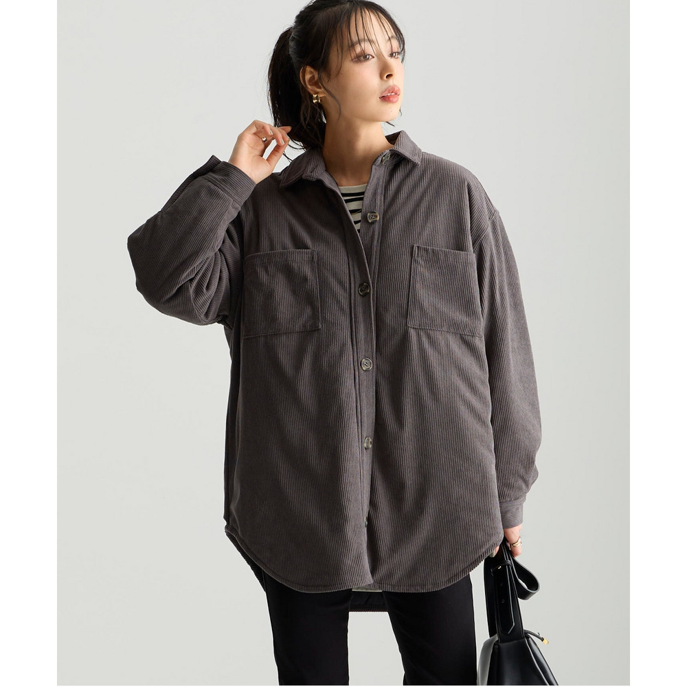 中わた入りシャツジャケット 大きいサイズ1