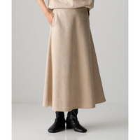 スエード調ポンチフレアロングスカート 大きいサイズ