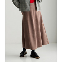 スエード調ポンチフレアロングスカート 大きいサイズ