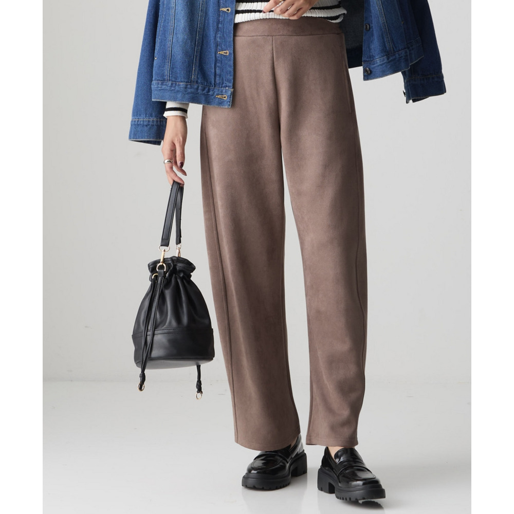 スエード調ポンチカーブパンツ 大きいサイズ22