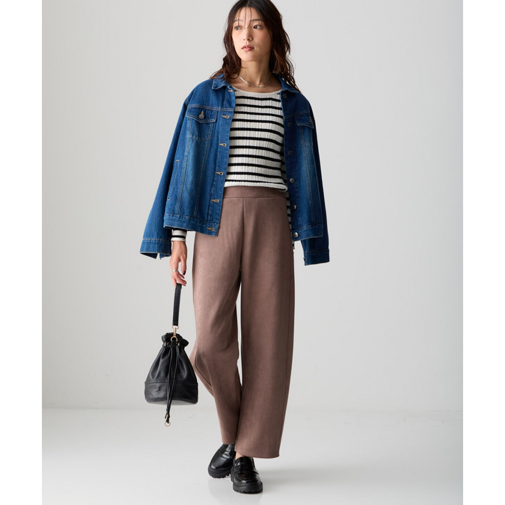 スエード調ポンチカーブパンツ 大きいサイズ23