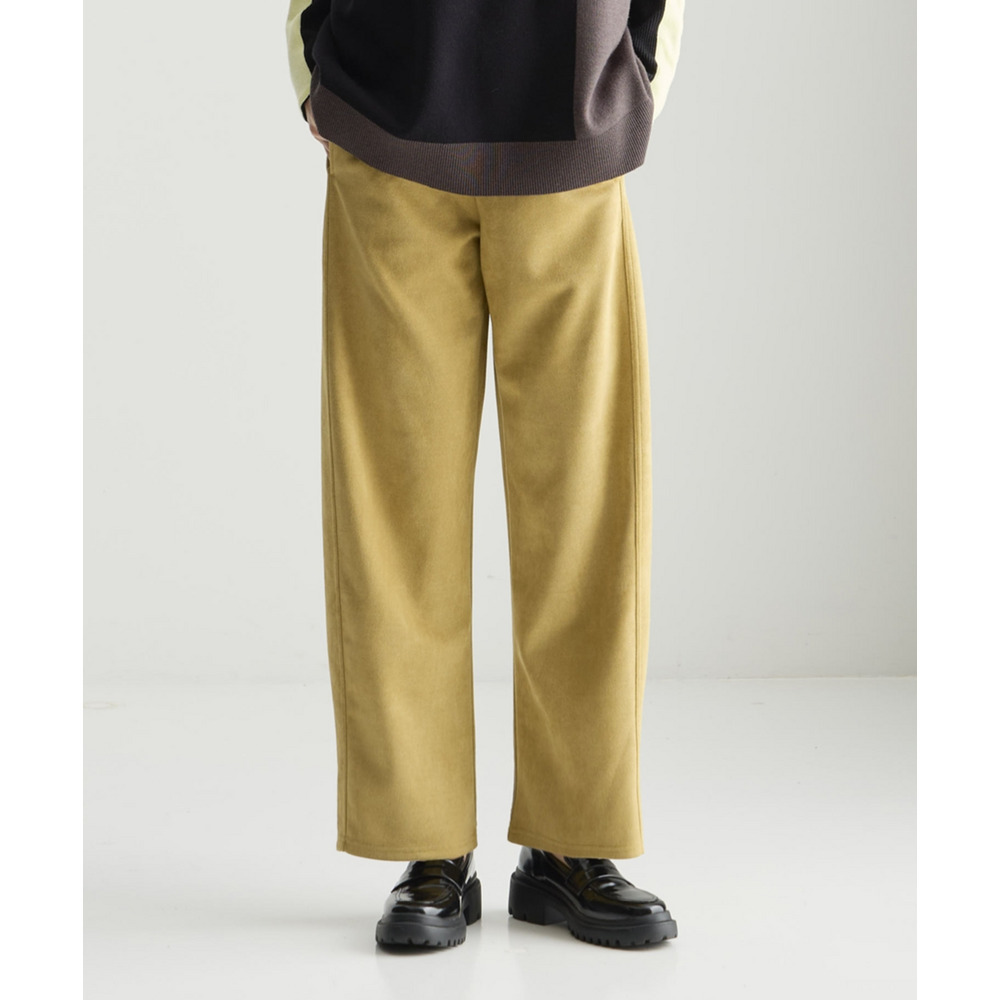 スエード調ポンチカーブパンツ 大きいサイズ1