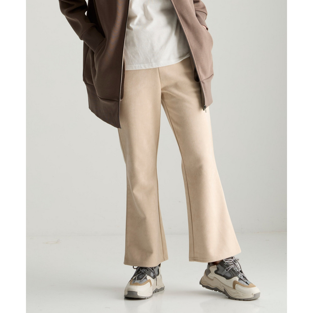 スエード調ポンチフレアパンツ 大きいサイズ15