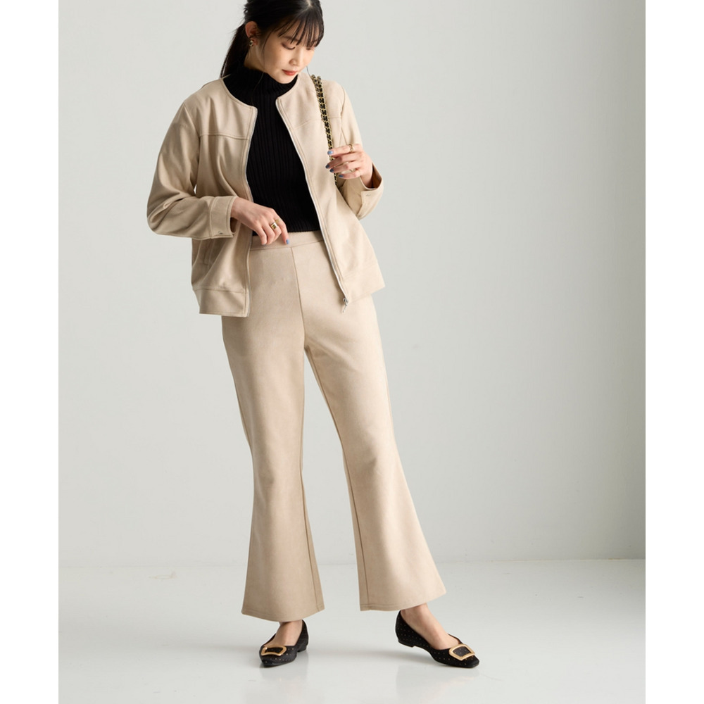 スエード調ポンチフレアパンツ 大きいサイズ17