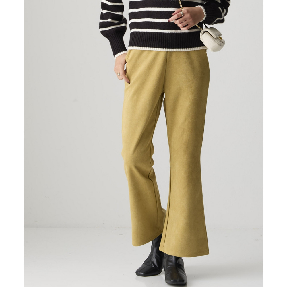 スエード調ポンチフレアパンツ 大きいサイズ18