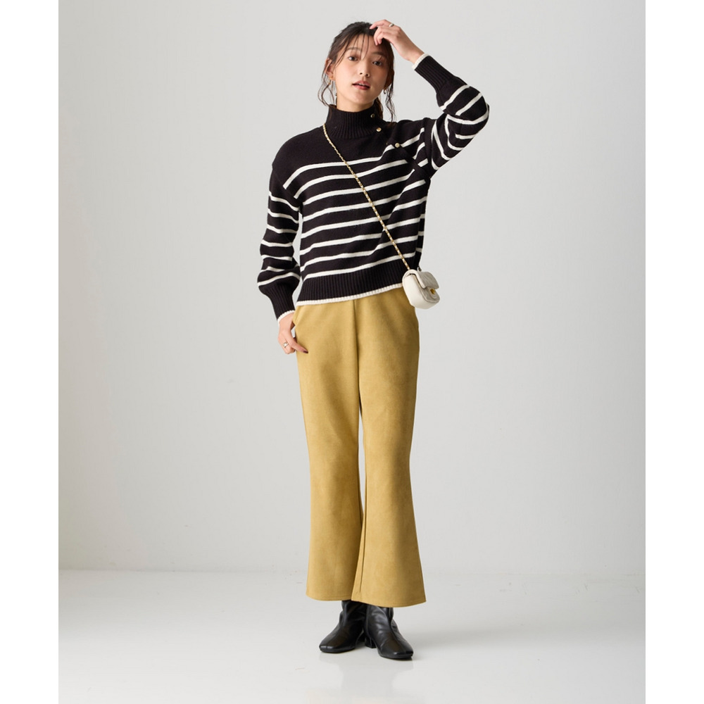 スエード調ポンチフレアパンツ 大きいサイズ19