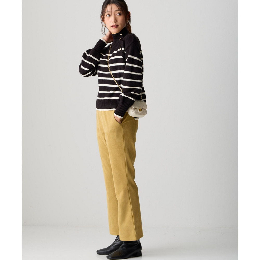 スエード調ポンチフレアパンツ 大きいサイズ20