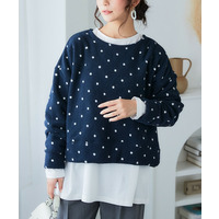 ドットボアフリースワイドトップス 大きいサイズ