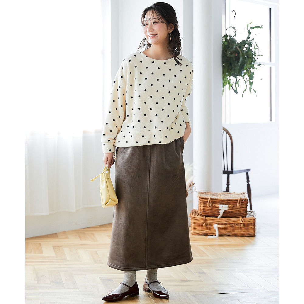 ドットボアフリースワイドトップス 大きいサイズ10