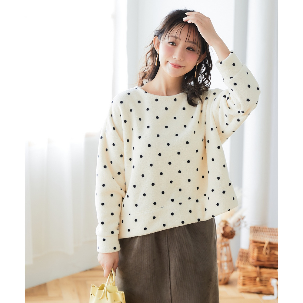 ドットボアフリースワイドトップス 大きいサイズ11