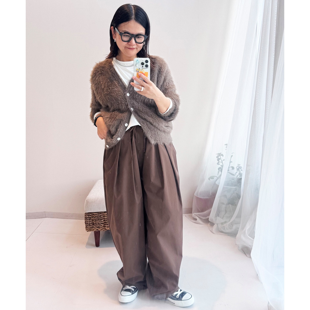 ロングフェザーVネックニットカーディガン 大きいサイズ17