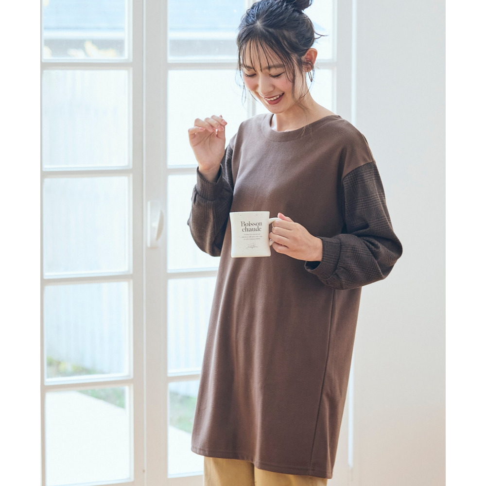 袖切替チュニックプルオーバー 大きいサイズ14