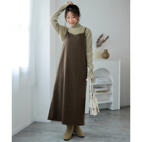 カットソージャガード後ギャザーキャミワンピース 大きいサイズ