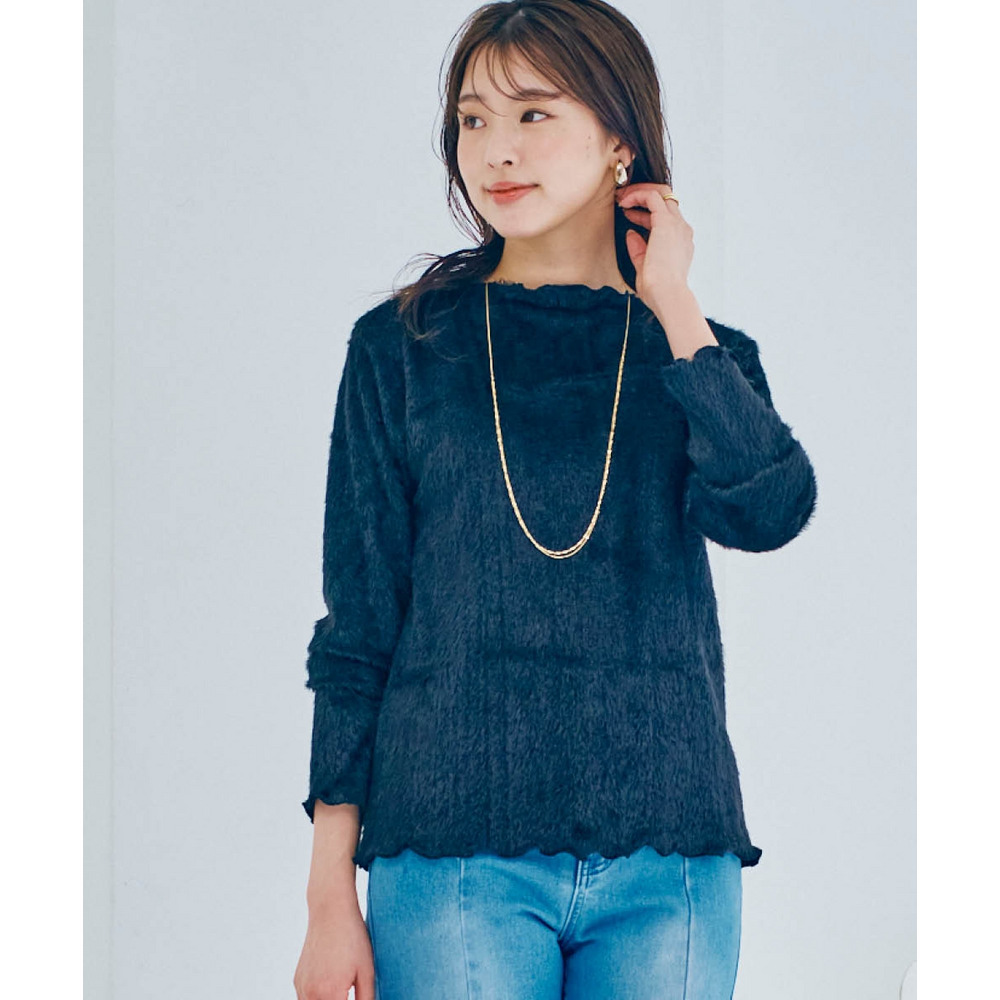 フェザーアンサンブル(ワンピース+プチハイネックトップス) 大きいサイズ20