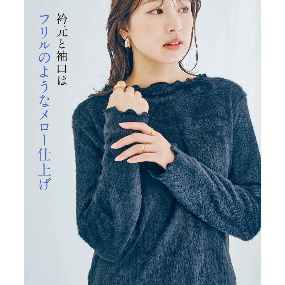 フェザーアンサンブル(ワンピース+プチハイネックトップス) 大きいサイズ8