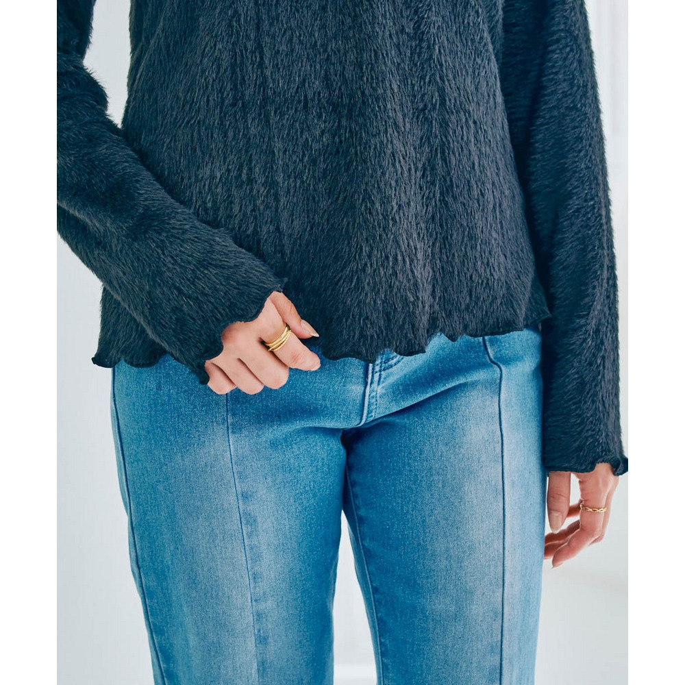 フェザーアンサンブル(ワンピース+プチハイネックトップス) 大きいサイズ9