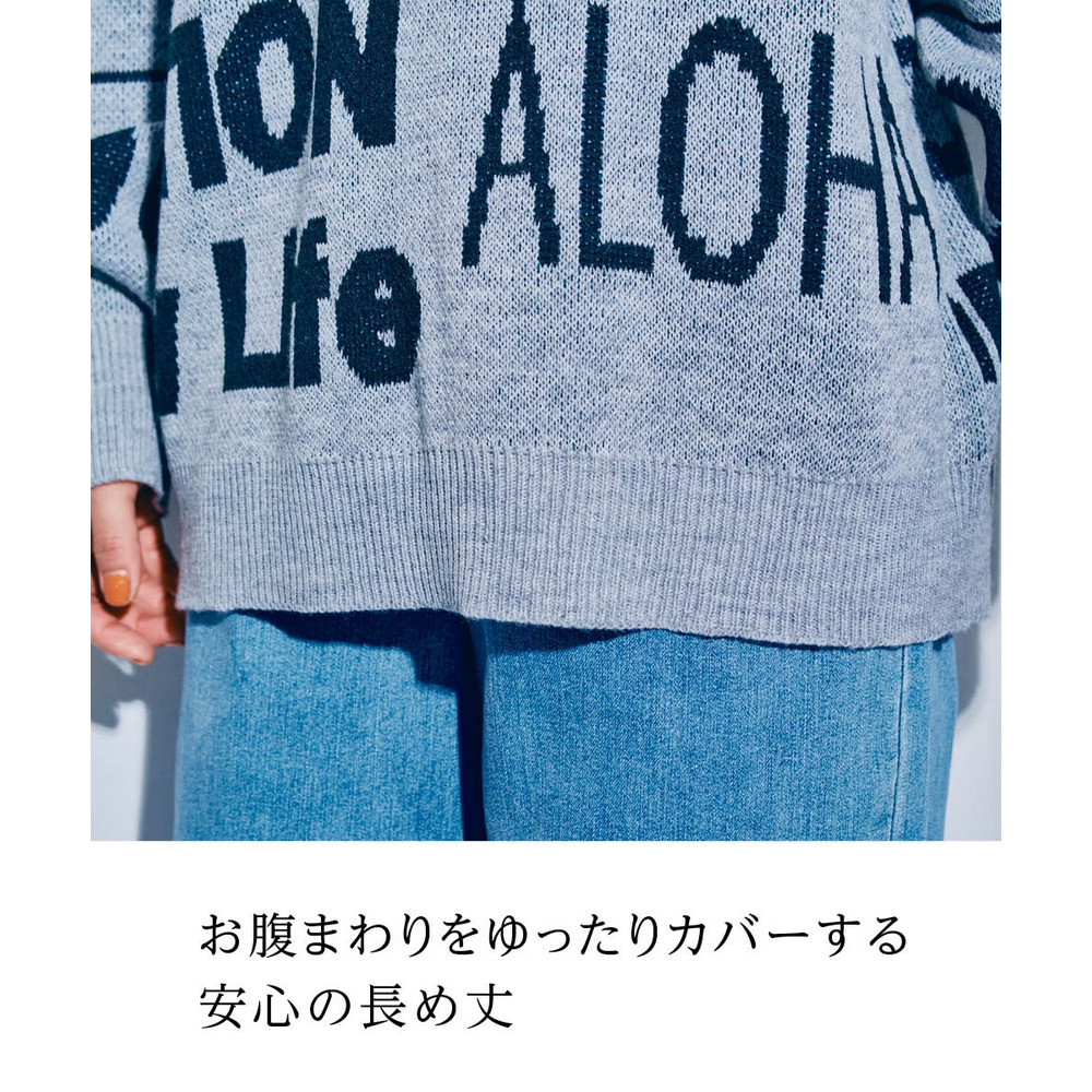 ロゴジャガードオーバーサイズニット 大きいサイズ10