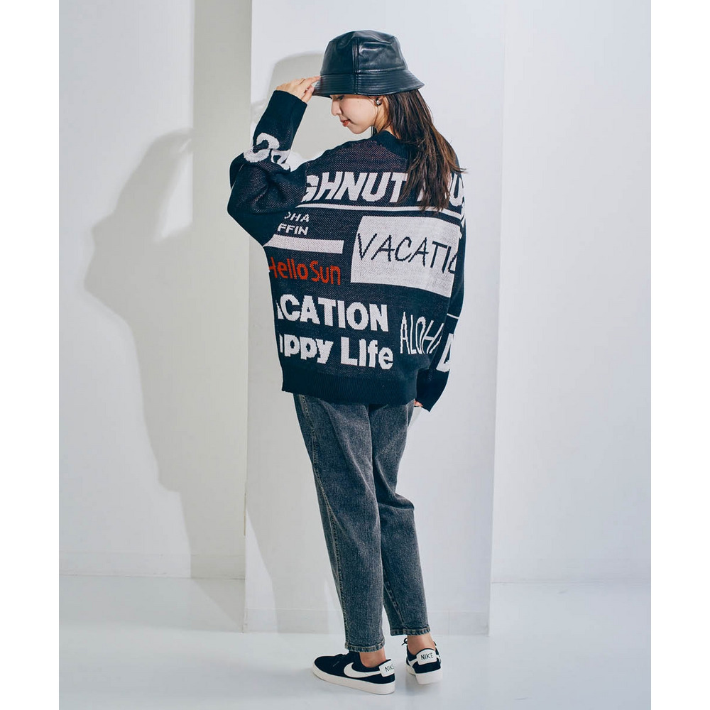 ロゴジャガードオーバーサイズニット 大きいサイズ11