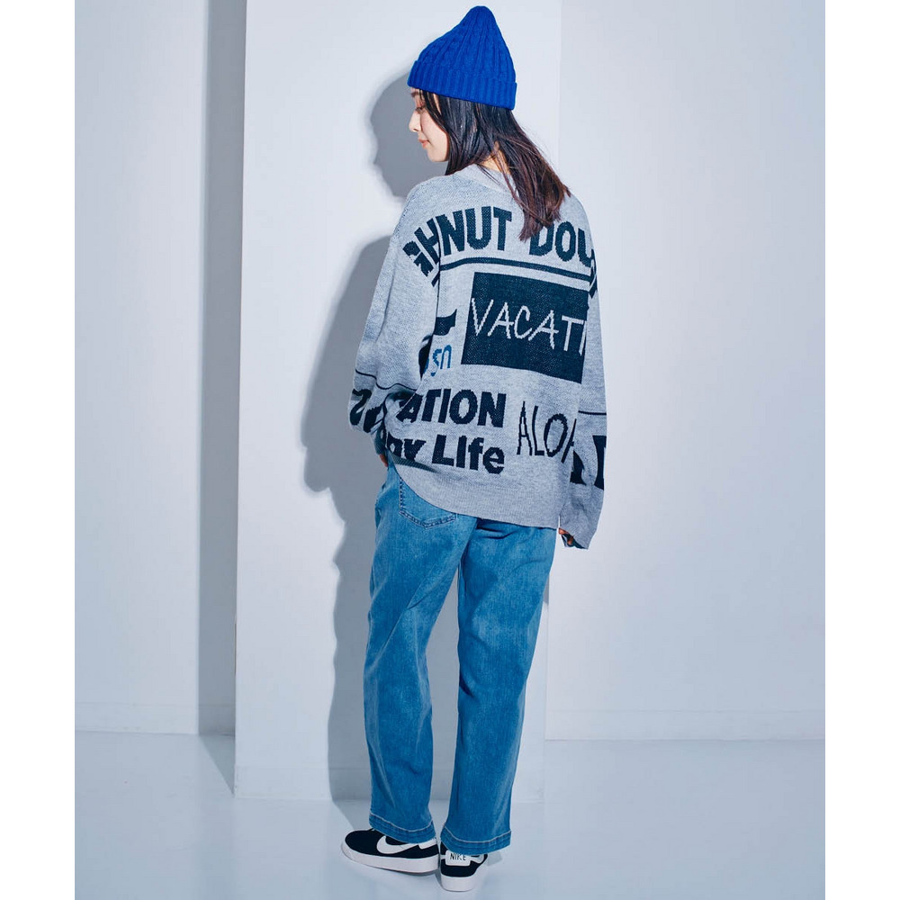 ロゴジャガードオーバーサイズニット 大きいサイズ15