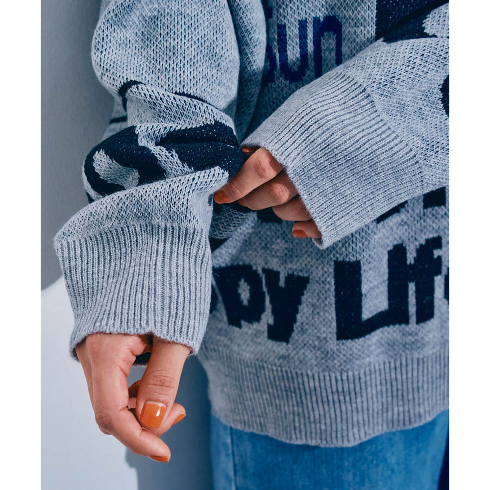 ロゴジャガードオーバーサイズニット 大きいサイズ9