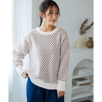 ぽこぽこ配色ジャガードオーバーサイズニット 大きいサイズ