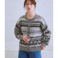 moz(モズ)ジャガードカーディガン 大きいサイズ