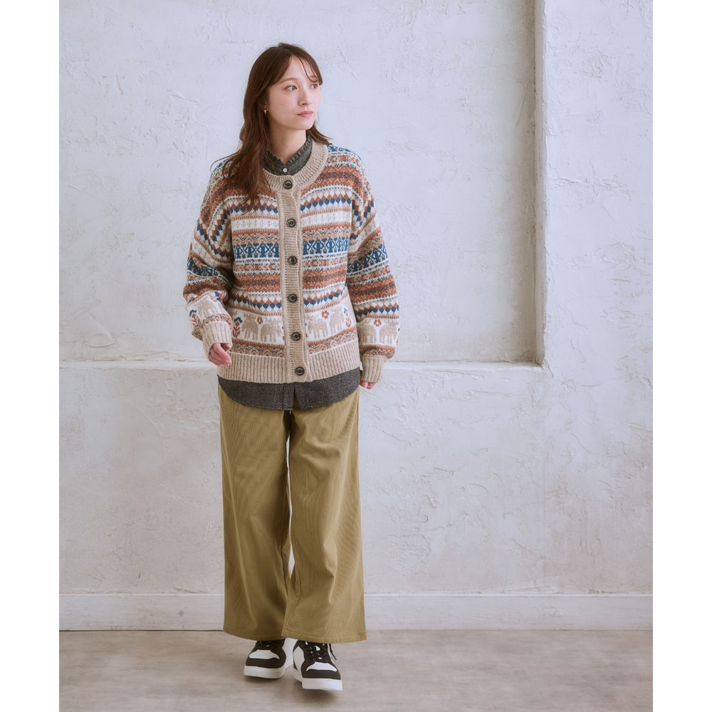 moz(モズ)ジャガードカーディガン 大きいサイズ12