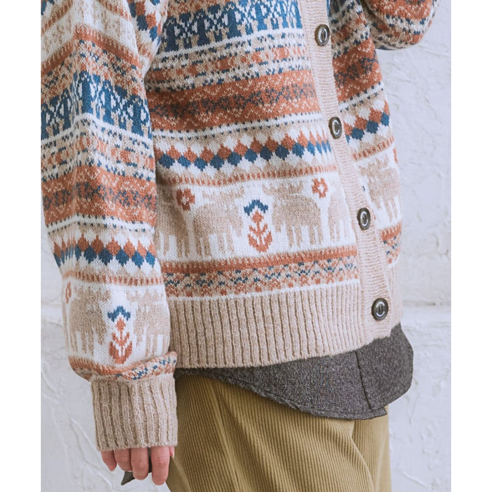 moz(モズ)ジャガードカーディガン 大きいサイズ13