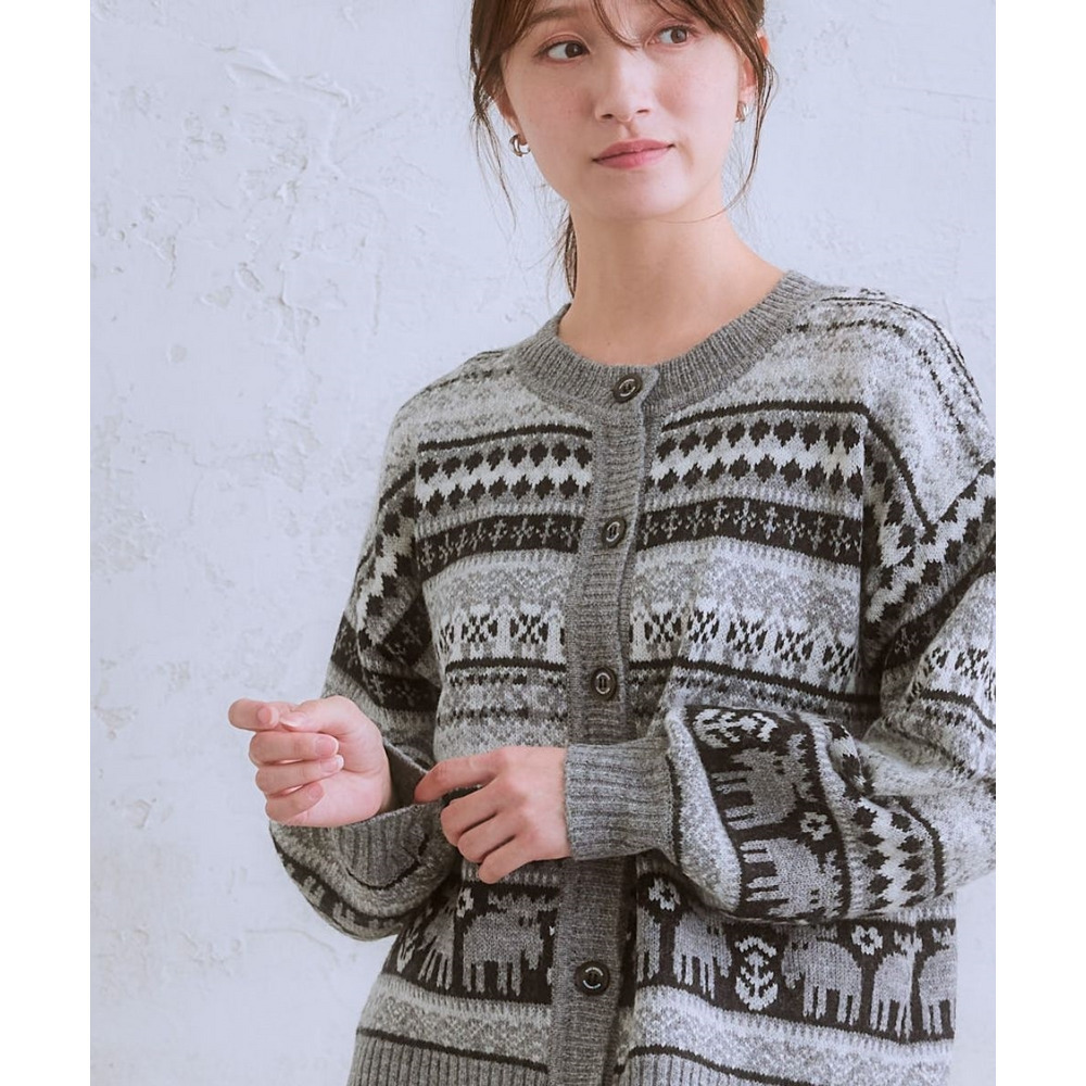 moz(モズ)ジャガードカーディガン 大きいサイズ6