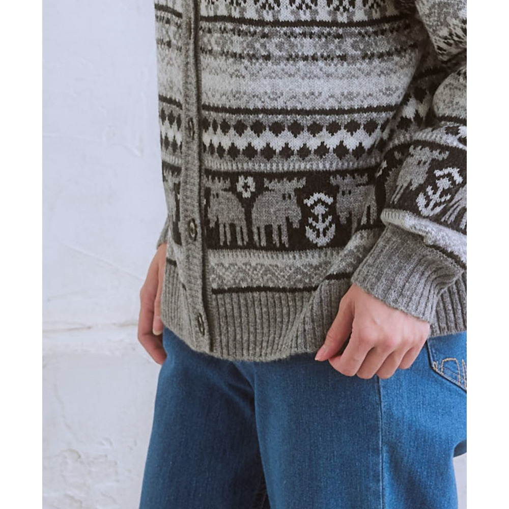 moz(モズ)ジャガードカーディガン 大きいサイズ9