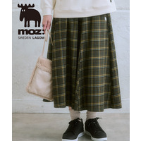 moz(モズ)ネルチェックフレアスカート 大きいサイズ