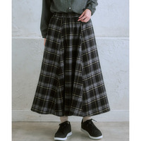 moz(モズ)ネルチェックフレアスカート 大きいサイズ