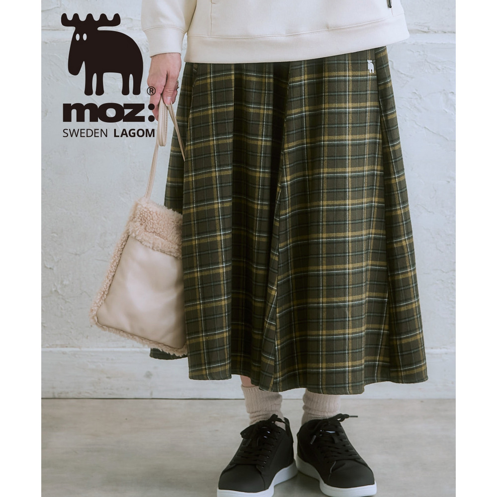 moz(モズ)ネルチェックフレアスカート 大きいサイズ1
