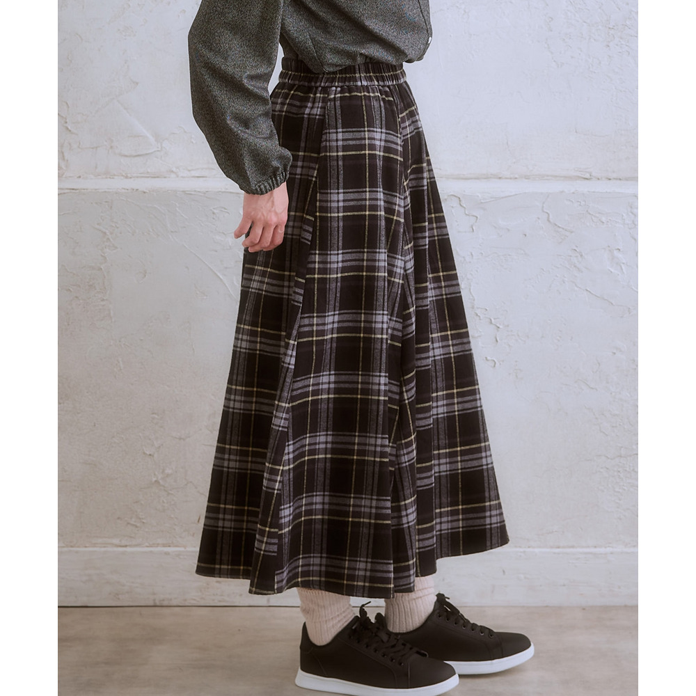 moz(モズ)ネルチェックフレアスカート 大きいサイズ10