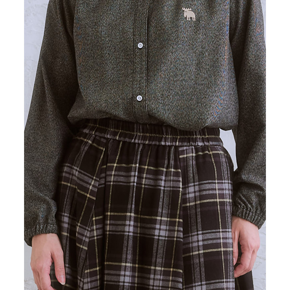 moz(モズ)ネルチェックフレアスカート 大きいサイズ12