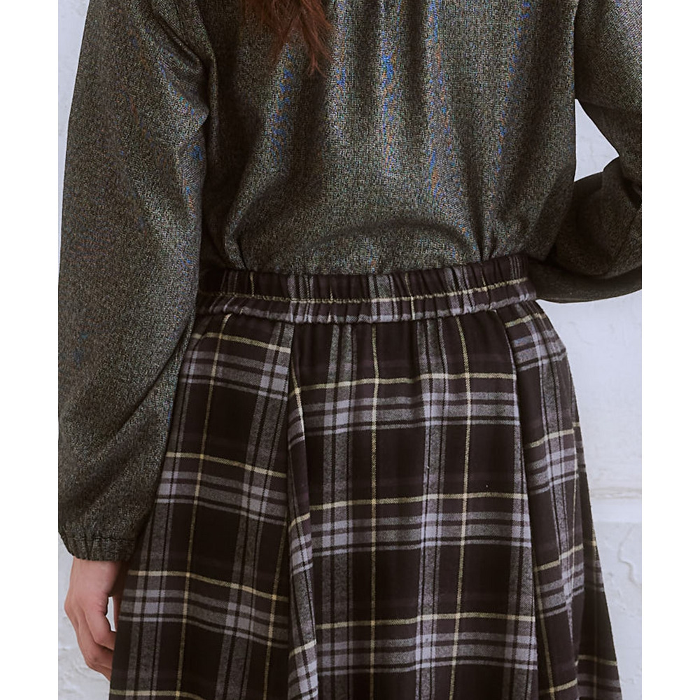 moz(モズ)ネルチェックフレアスカート 大きいサイズ13